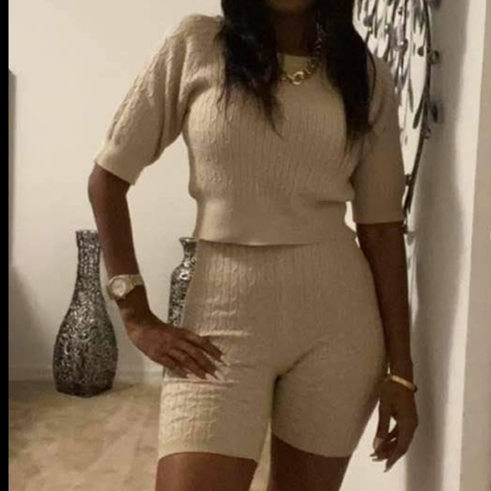 Monique Two Piece Knit Short Set